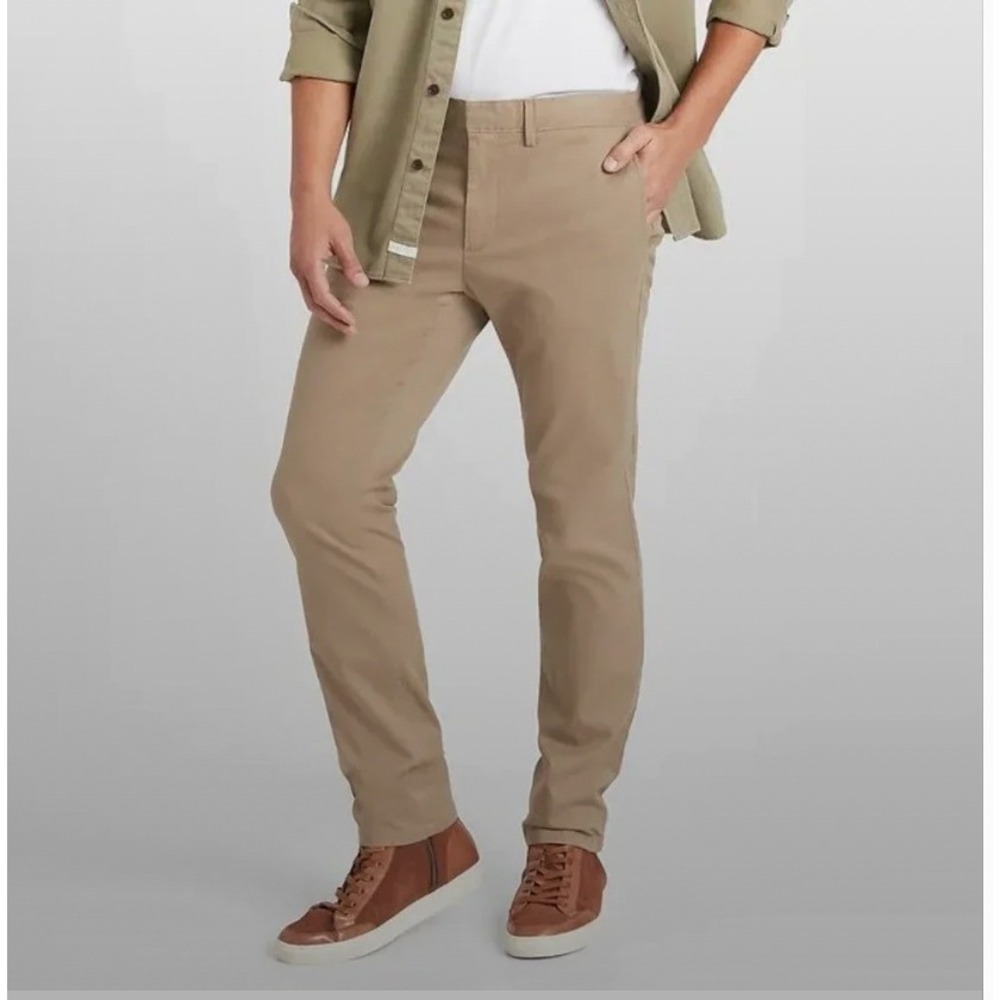 Banana‎ Republic Gavin Chino Mens 33x32 Tan Khaki Straight Leg Cotton Pants